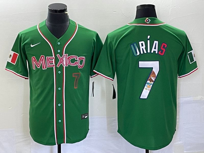 Men 2023 World Cub Mexico #7 Urias Green Nike MLB Jersey5
